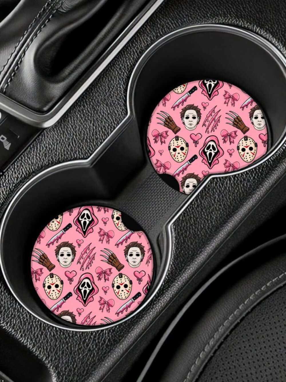 HORROR GIRL CAR COASTERS💀🎃